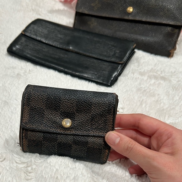 Louis Vuitton Wallets Monogram Black Epi Damier Ebene Damaged Worn - Picture 2 of 15